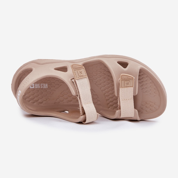 Frauenschaumsandalen auf der Big Star RR274A515 -Plattform Beige 2