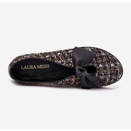 Leder -Ballerinas mit Laura Messi 2921 Schwarzer Bogen 2