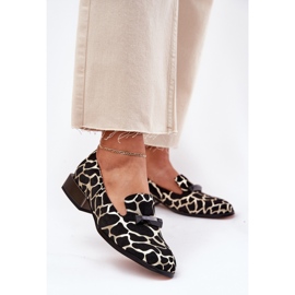 S.Barski Wildlederschuhe für Frauen mit einem Ornament LZ51-505 Schwarz und Gold 3