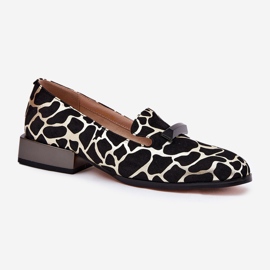 S.Barski Wildlederschuhe für Frauen mit einem Ornament LZ51-505 Schwarz und Gold 5