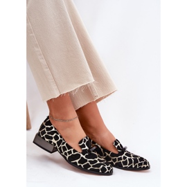 S.Barski Wildlederschuhe für Frauen mit einem Ornament LZ51-505 Schwarz und Gold 7
