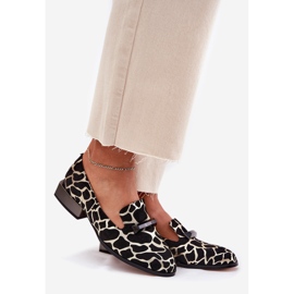 S.Barski Wildlederschuhe für Frauen mit einem Ornament LZ51-505 Schwarz und Gold 1