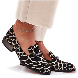 S.Barski Wildlederschuhe für Frauen mit einem Ornament LZ51-505 Schwarz und Gold 10