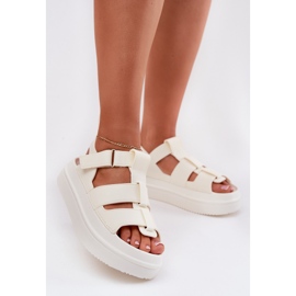 Inna Frauensandalen auf der ECRU -Plattform weiß 2