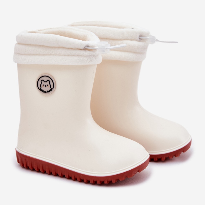 Inna Kinder Galoschen mit hellem Perlenwärmer beige 1