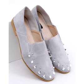Graue Loafer Lordsy mit Nieten 1415 Grau 1