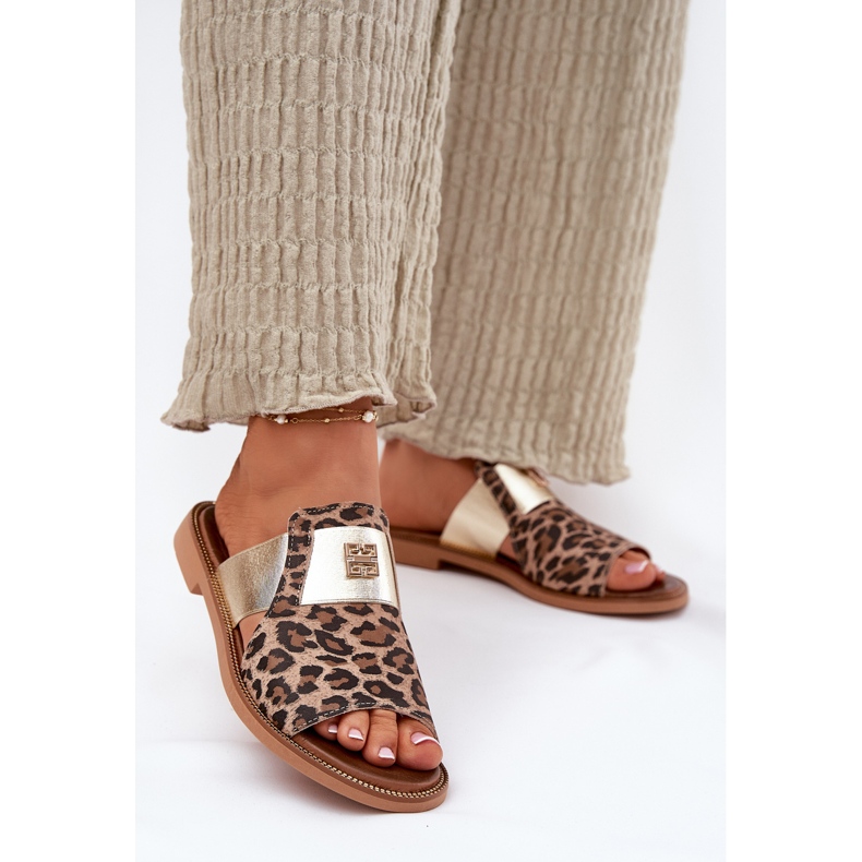 Zazoo Elegante flache Flops -Leder -Hoch -Leder -Leder -Flip -Flops braun 2