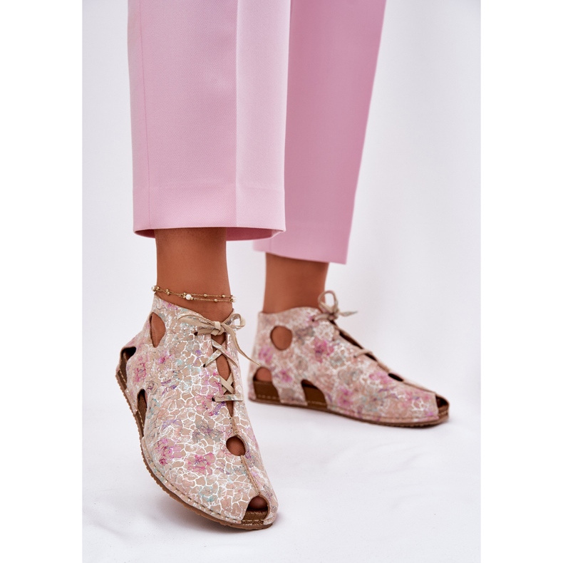 Gemusterte Lederstiefel Maciejka 03426-48 Beige 2