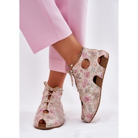 Gemusterte Lederstiefel Maciejka 03426-48 Beige 3