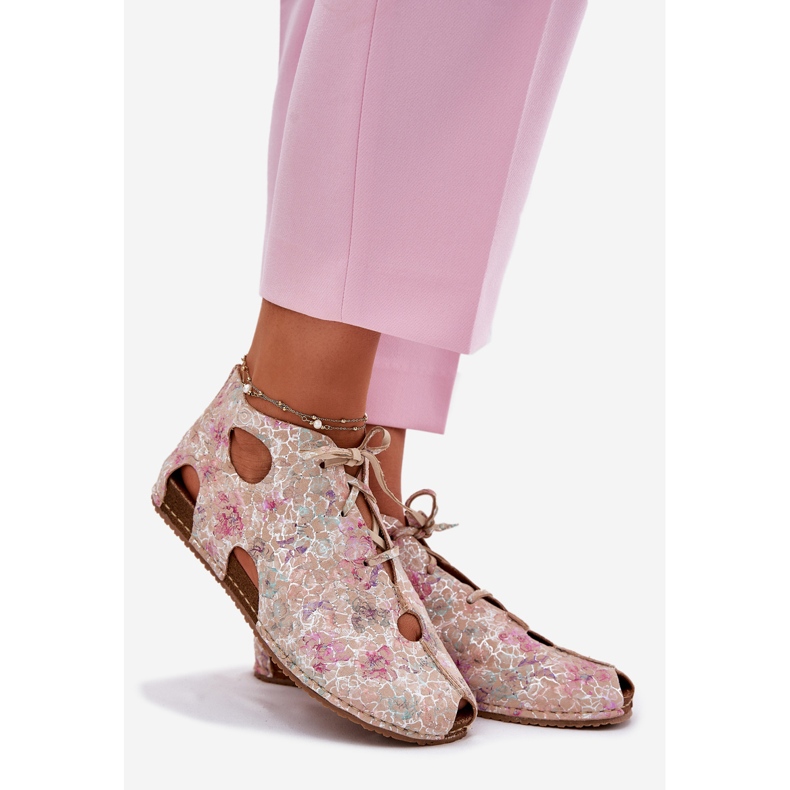 Gemusterte Lederstiefel Maciejka 03426-48 Beige 1