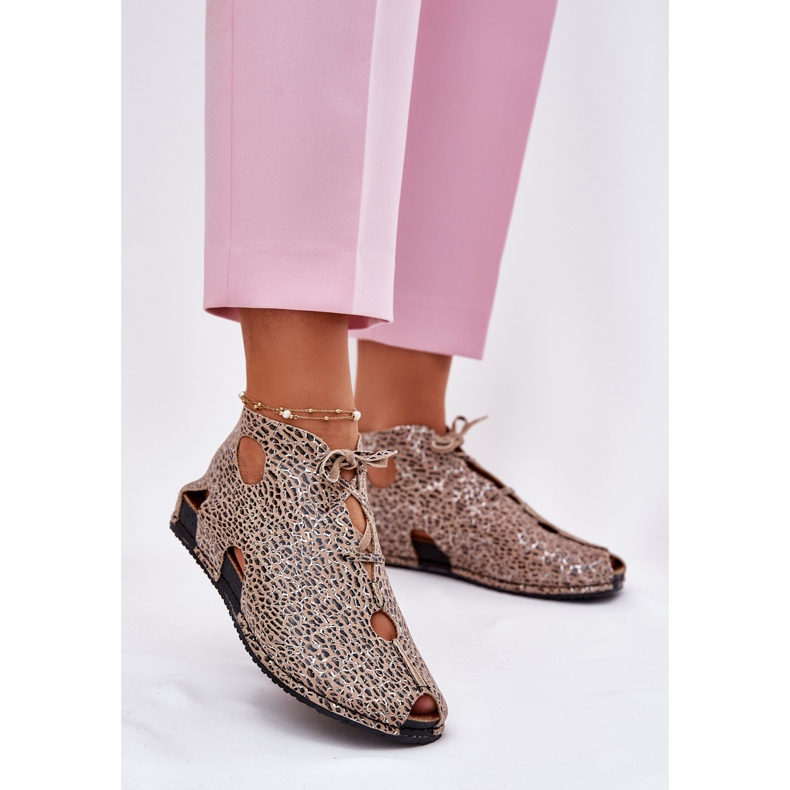 Gemusterte Lederstiefel Maciejka 03426-49 Leopardendruck beige 2