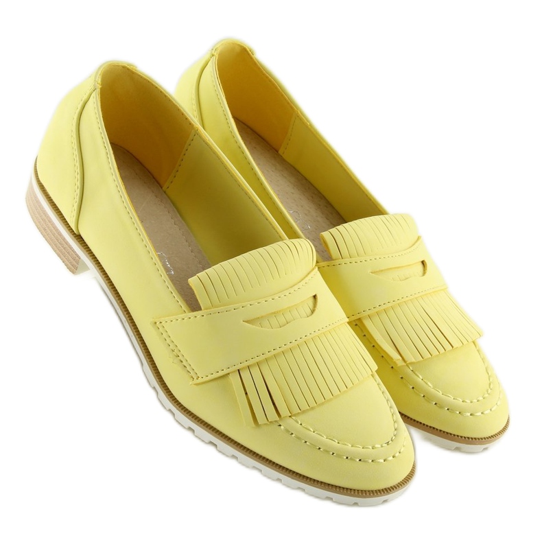 Gelbgelbe Loafer für Damen 1