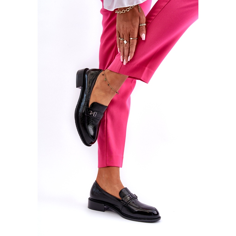 Vinceza Lackierte schwarze Slebende von Frauen mit einer Verzierung 3