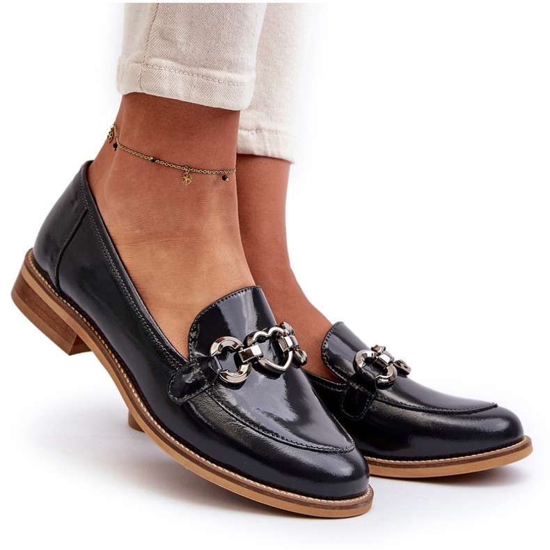 Laura Messi 2760 Marineblau Leder Leder Lackierter Laibers 4