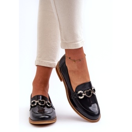 Laura Messi 2760 Marineblau Leder Leder Lackierter Laibers 2