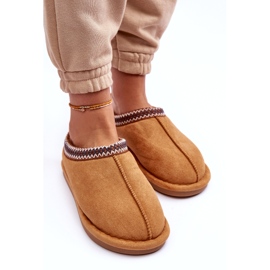 Wildlederschuhe für Frauen mit Pelge beige-camel 2