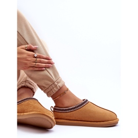 Wildlederschuhe für Frauen mit Pelge beige-camel 3