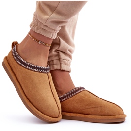 Wildlederschuhe für Frauen mit Pelge beige-camel 4