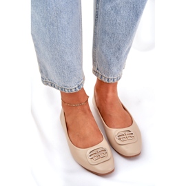 Seastar Frauen Ballerinas auf einer flachen Sohle mit einer Verzierung für 58p Beige 3