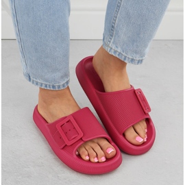 Frauensportflip Flops auf einem dicken alleinigen rosa Big Star RR274A583 5