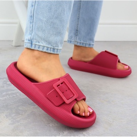 Frauensportflip Flops auf einem dicken alleinigen rosa Big Star RR274A583 6