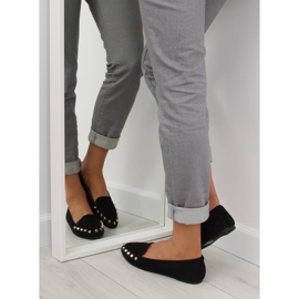 Schwarze Damenloafer mit Nieten schwarz 1388 Schwarz 1