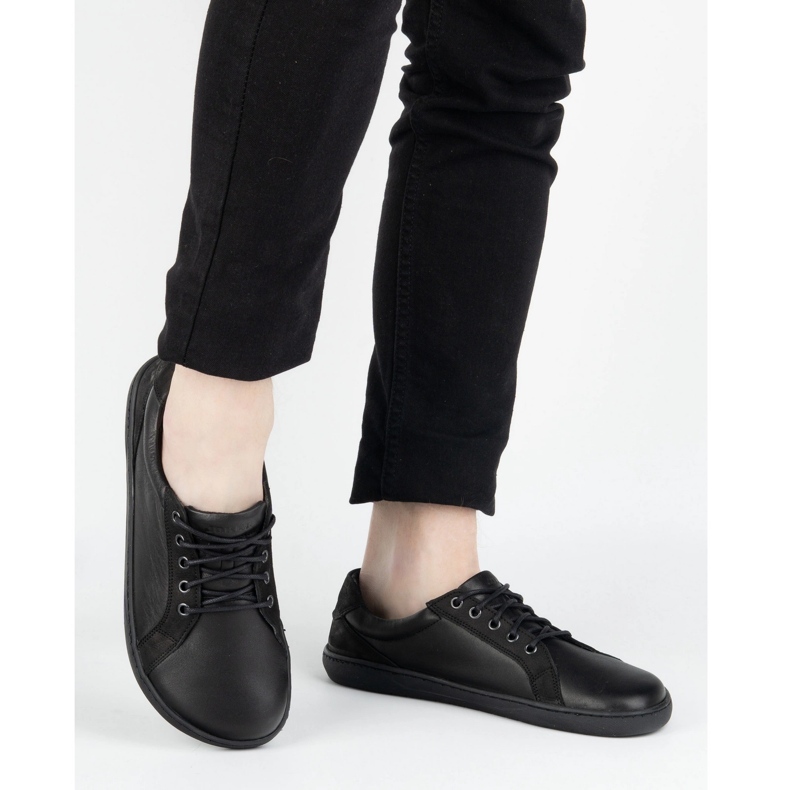 Olivier Herrenschuhe barfuß minimalistisches Leder 909J Schwarz 2