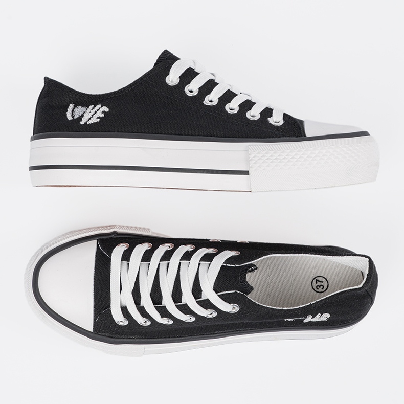 Shelvt Schwarze Turnschuhe mit der Inschrift lieben Frauen 2