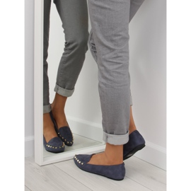 Damen-Slipper mit marineblauen 1388 Navy-Nieten navy blau 1