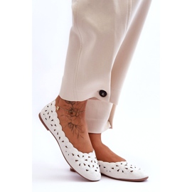 Evento Durchbrochene, glänzende Ballerina für Damen in Weiß, Visionär 3