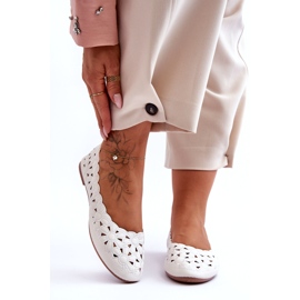 Evento Durchbrochene, glänzende Ballerina für Damen in Weiß, Visionär 4