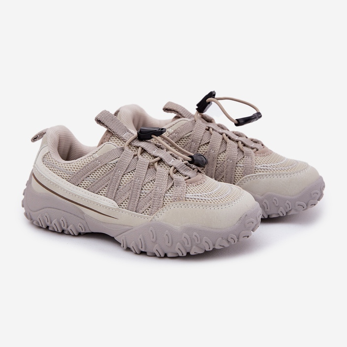 Inna Kinder -Turnschuhe mit leichtem Käfer beige 2