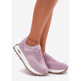 Big Star Wildleder-Turnschuhe auf dem großen Star der Frauen RR274900 Frauenplattform Hi-polish Violet System lila 1