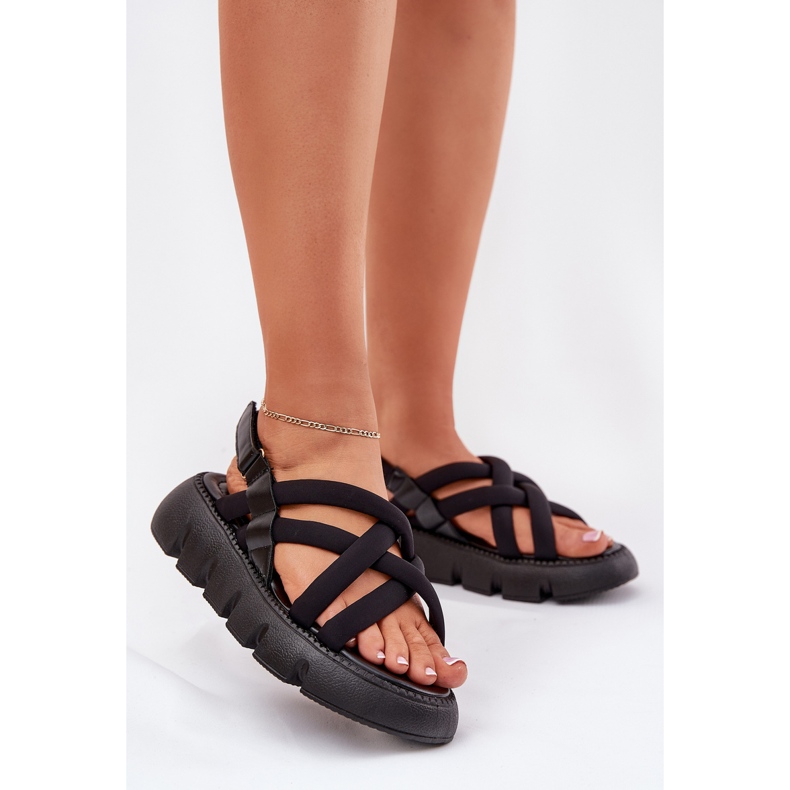 Inna Frauensandalen auf der Plattform mit schwarzen Streifen 2