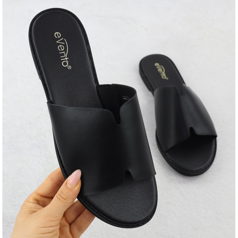 EVento Frauen klassischer schwarzer Flip Flops 8835 1