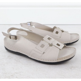 Leder Frauen bequeme Sandalen für graue Keile T.Sokolski L25-178 2