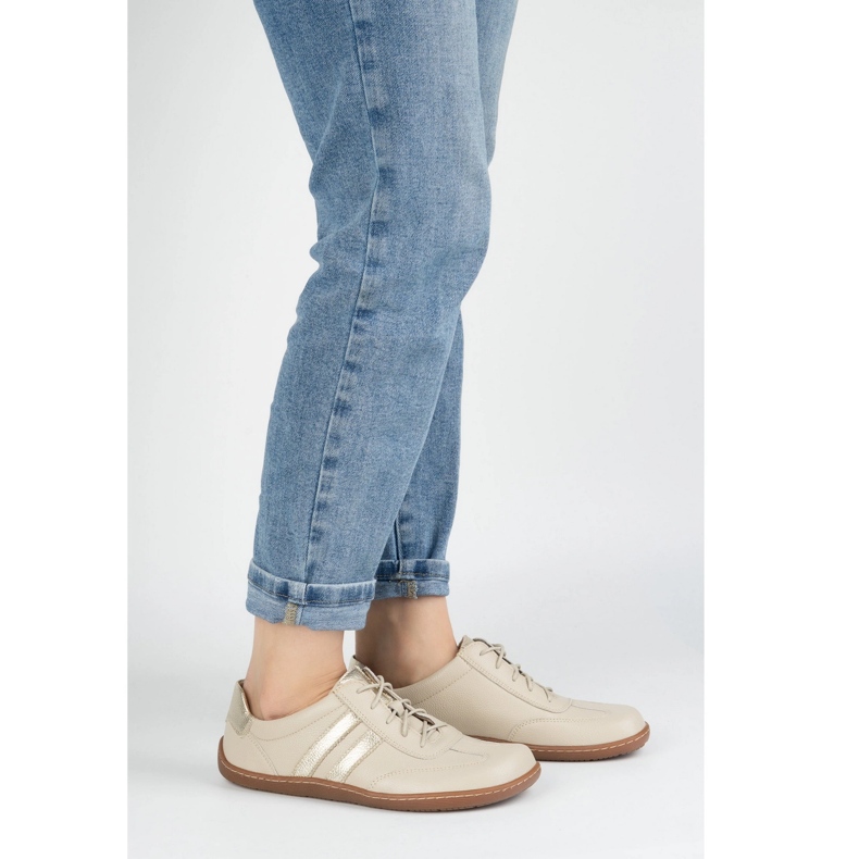 Olivier Barfuß Frauenleder minimalistischer Schuhe 1287 Beige Sneakers 1