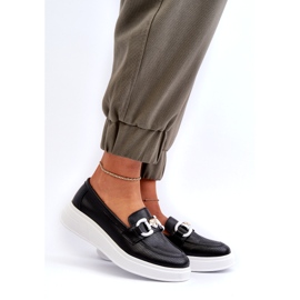 S.Barski Damenleder -Laibers auf Platforma Czarne S. Barski LR720 mit einer Verzierung schwarz 1