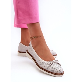 Durchbrochene Ballerinas für Damen aus Naturleder Maciejka P6509-11 Weiß 3