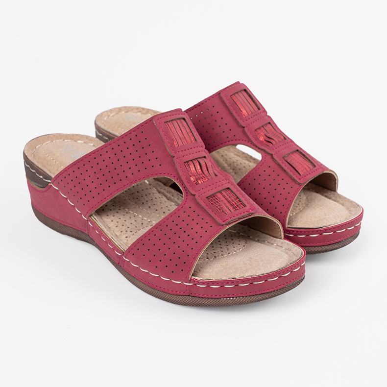 Shelvt Hausschuhe für rote Frauen auf der Plattform 2