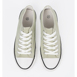 Shelvt Frauenmaterial Sneaker grün 1