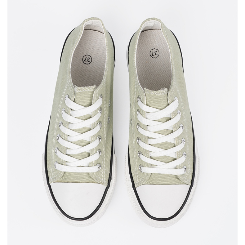 Shelvt Frauenmaterial Sneaker grün 1