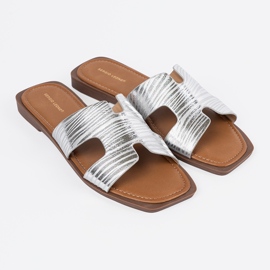 Sergio Leone Silberflip flops mit einem quadratischen Zeh 1
