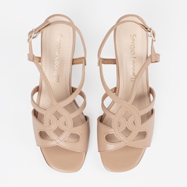 Sergio Leone Beige Sandalen von Frauen mit hohen Absätzen 2