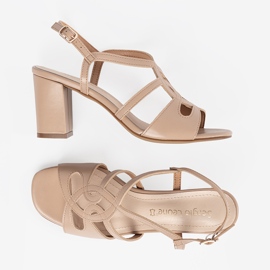 Sergio Leone Beige Sandalen von Frauen mit hohen Absätzen 3