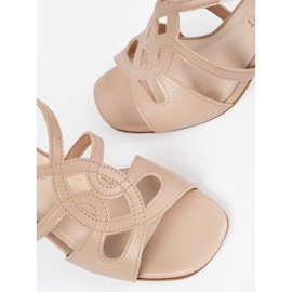 Sergio Leone Beige Sandalen von Frauen mit hohen Absätzen 4