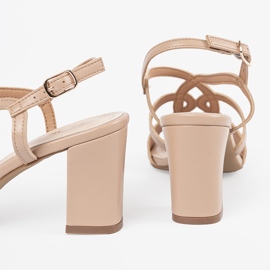 Sergio Leone Beige Sandalen von Frauen mit hohen Absätzen 5
