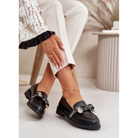 Damen Mokassins mit Schleife S.Barski HY42-331 Schwarz 4