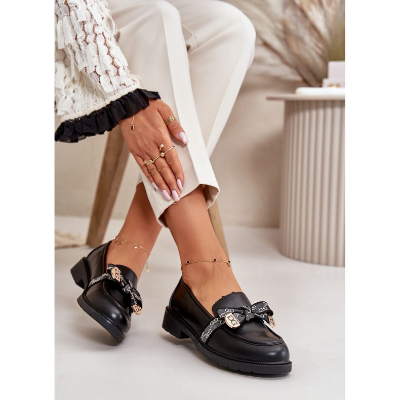 Damen Mokassins mit Schleife S.Barski HY42-331 Schwarz 4