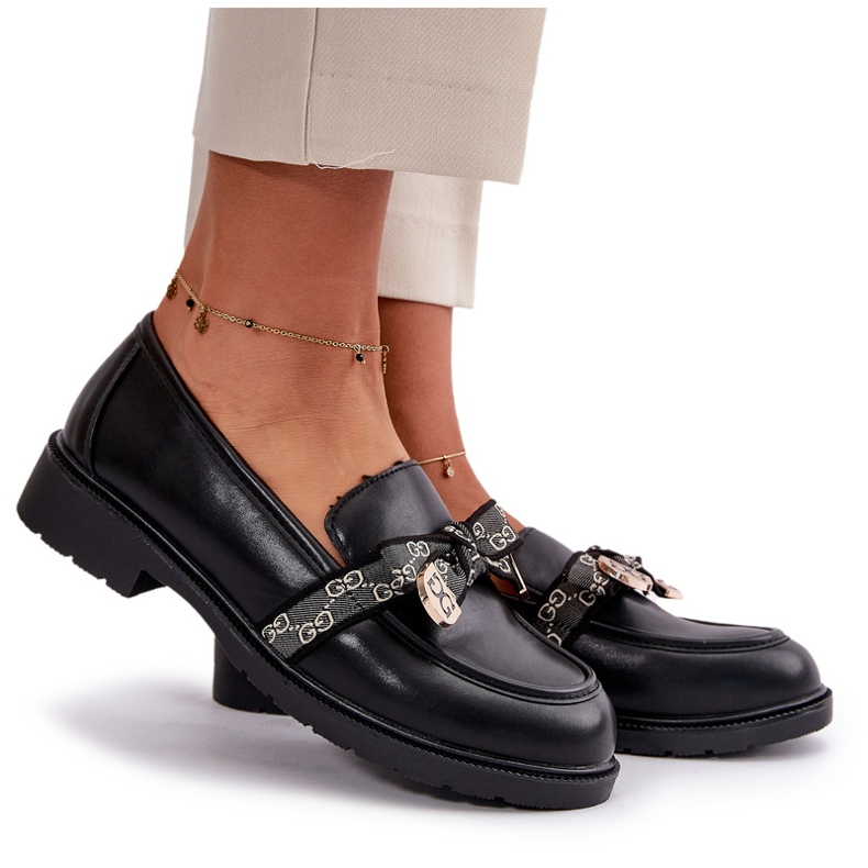 Damen Mokassins mit Schleife S.Barski HY42-331 Schwarz 5